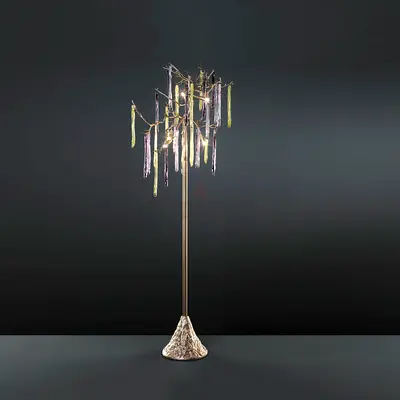 STALAGMITE HANDMADE Modern Artistic Floor Lamp with Glass Droplet Pendants