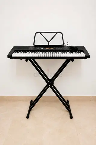 61-Key Teaching Electronic Keyboard with Adjustable Stand and Microphone