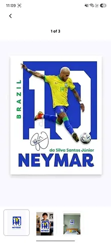 Neymar Signed Style Football Print - Brazil #10