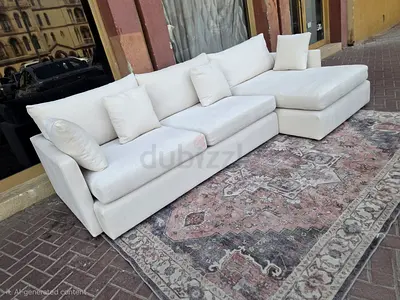 Crate and barrel L Shape Sofa Beige