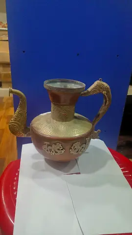 Vintage Brass Decorative Ewer Pitcher-38x22cm