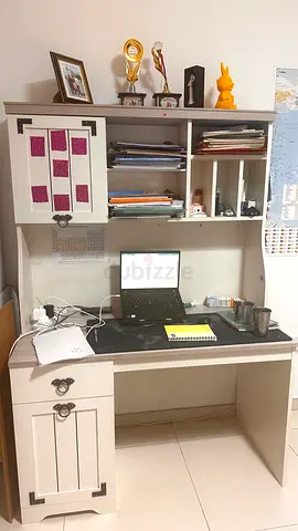 Pan emirates study desk with built in storage cabinets - excellent condition