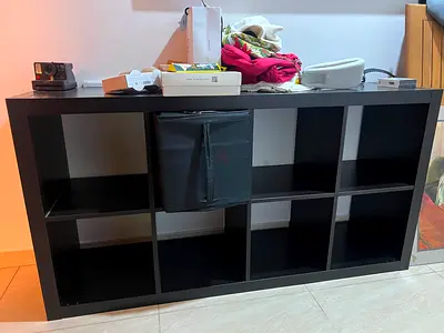 IKEA Kallax 4x2 Black Storage Shelf - Good Condition