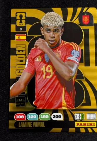 Lamine yamal golden baller panini card