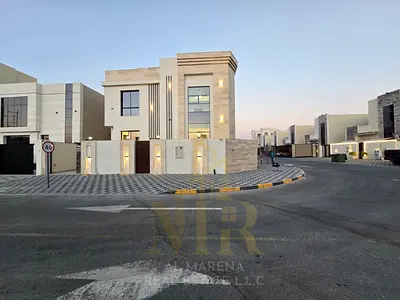 فيلا زاوية فاخرة للبيع في الزاهية – عجمان | أرض 3,500 قدم² | بناء 4,655 قدم² | 7 غرف ماستر | 9 حمامات | صالتان ومجلس | مطبخ رئيسي وتحضيري | روف واسع |