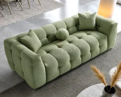 Green Tufted 3-Seater Brand New Fully Custom Luxury High Quality Sofa