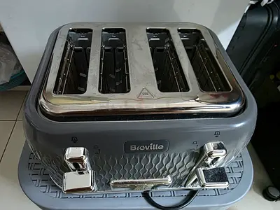 Breville 4-Slice Toaster in Grey with Textured Finish