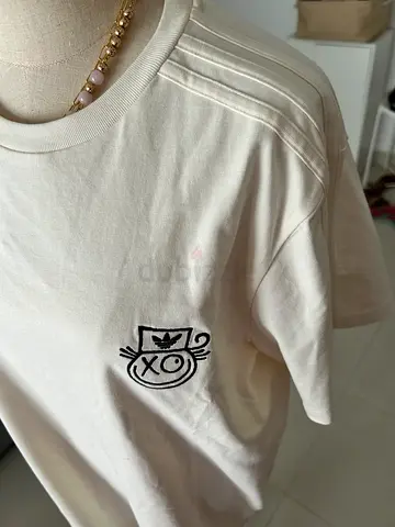 Adidas White oversized cartoon print T-shirt dress, size L