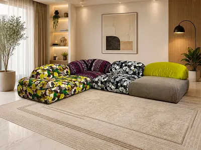 Roche Bobois Modern Multicolored Modular Sectional Sofa