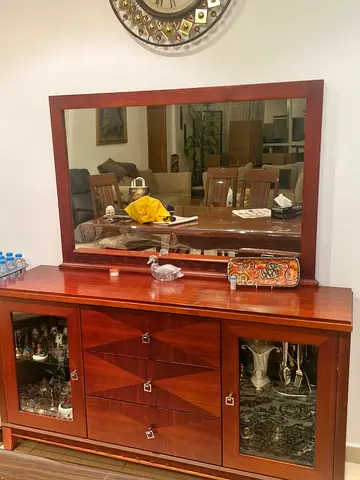 Dining Table Hutch with attached Mirror