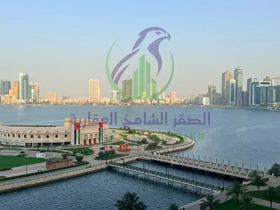 Family Annual Rental Two Bedroom Apartment in Al Majaz 3 with Sea View Two Balconies Free Parking and Panoramic Master Bedroom