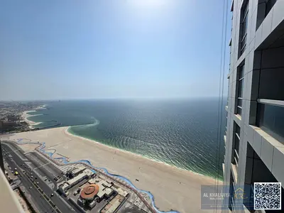 Full Sea View | Spacious 2BR Apartment | Parking | Vacant | Corniche Towers, Ajman