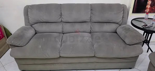 Comfortable 5-seater Grey Fabric Sofa - Good Condition