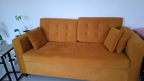 Mustard Yellow 2-Seater Sofa in Good Condition