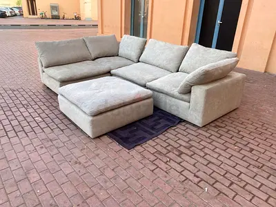 Feather 🪶 filled Modular Pan Home pianca Corner Sofa without footstool