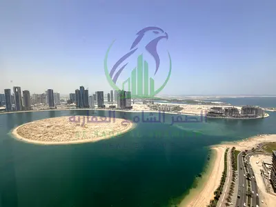 Two Bedrooms And Hall Apartment First Row On The Sea With Master Maid Room And Wall Cabinets With Parking Gym And Pool Directly On Al Khan Corniche