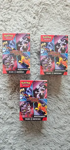 3 Factory Sealed Brand New Destined Rivals Pokémon Card Booster Bundles Together