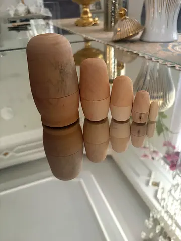 Handmade Wooden Stacking Toy - Natural Finish, 5 Pieces