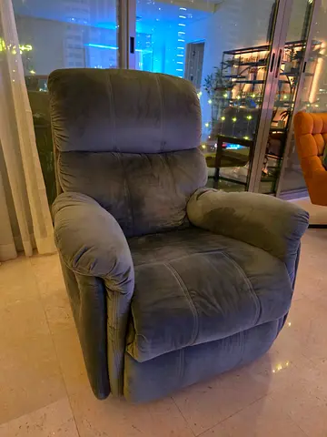 Homecentre Grey Plush Recliner Armchair - Perfect Condition