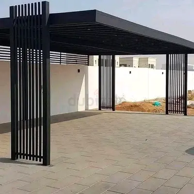 Modern Metal Pergola / Carport - Black Aluminum Structure (Like New)