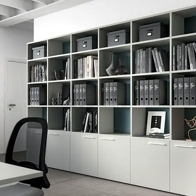 Modern Grey Bookcase and Storage Unit