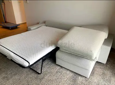 L shape Sofa bed with storage beige ikea vimle