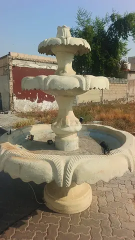 Large Three-Tier Outdoor Garden Fountain - Stone/Concrete Finish