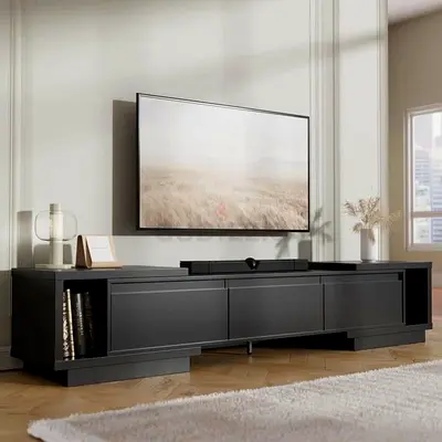 Modern Black Entertainment Center TV Stand