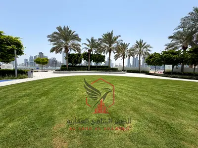 Beautiful bedroom and living room with parking, gym, and swimming pool, sea view, excellent finishing, built-in wardrobes, for rent in Maryam Island.