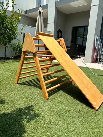Wooden Pikler Triangle with Slide - Good Used Condition