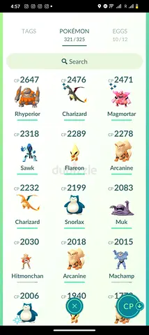 Pokemon Go account with high-CP Pokemon willing to sell for money or trade