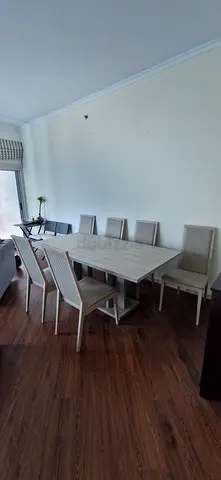 8-Seater Light Wood Dining extended Table with Matching Chairs - Good Condition