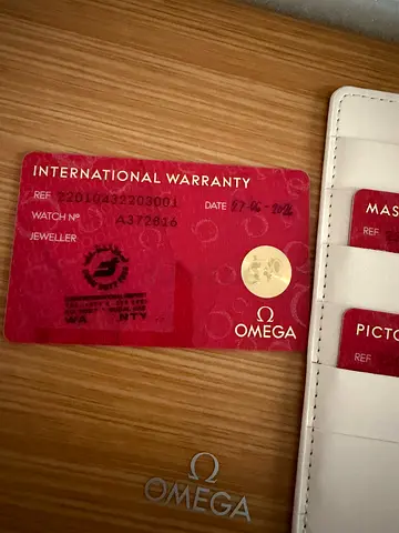 Omega International Warranty Card with Box (watch papers) - Genuine Omega