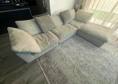Pan home pianca feather 🪶 filled Sofa with footstool
