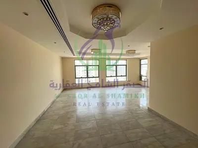 Three-bedroom apartment for annual rent in Al Majaz 3 Sharjah gym free swimming pool free parking built in wardrobes balcony open view spacious areas