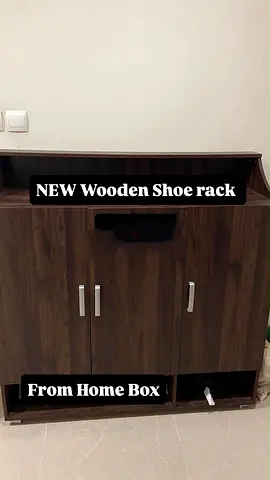 Wooden 3-Door Shoe Rack / Cabinet - Dark Wood Finish