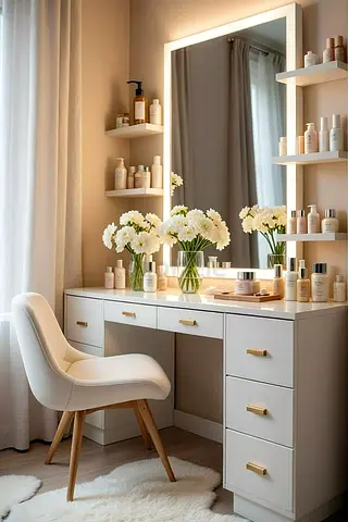 Luxury Dressing Tables with Drawers Shelving
