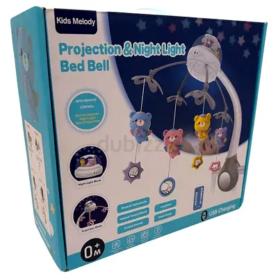 Kids Melody Projection & Night Light Bed Bell Mobile (USB Rechargeable)