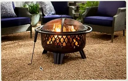 Black Steel Wood Outdoor Fire Pit