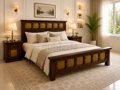 Marina Home Solid Wood Antique Bed Set