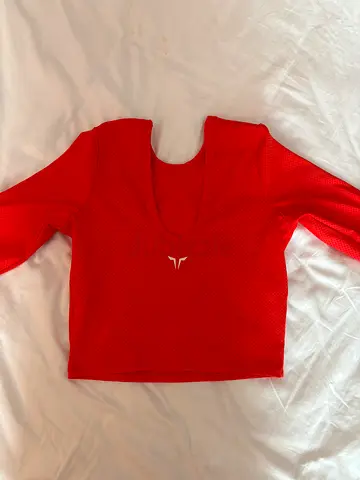 SQUATWOLF Red Long Sleeve Squatwolf Crop Top