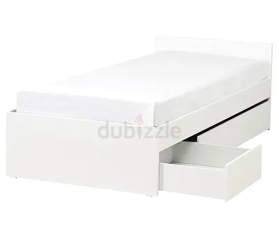 Urgent selling: 2 single white storage bed with drawers - good condition..
