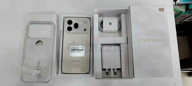 Honor 600 Pro 5G with box, charger and clear case - Silver brand new condition