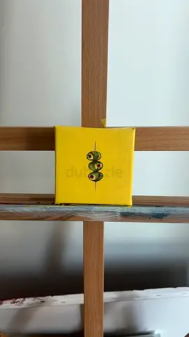 Original Hand-Painted Olive Canvas | Minimalist Kitchen Wall Art