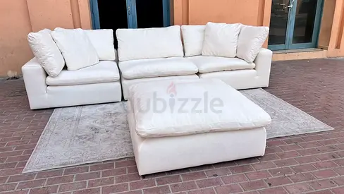 Selling Modular marina home Feather filled sofa with footstool