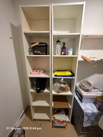 Large white modular cabinet / bookshelf - good condition