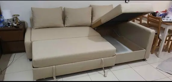 Classifieds: Beige L-shape Storage Sofa Bed with Pull-out bed - Good ...