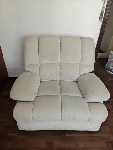 Half white fabric sumo single seater recliner