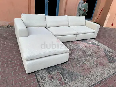 Top quality Marina Home feather 🪶 filled L Shape Sofa Beige