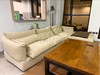 Selling brand new condition Marina home Feather filled lshape sofa beige comfortable